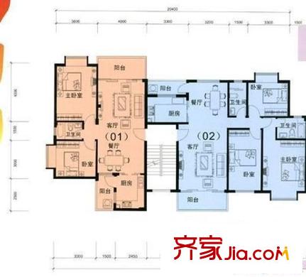 同和華彩美地 2室 戶型圖