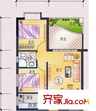 福滿花園 2室 戶型圖