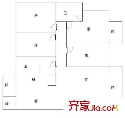 南湖碧園 4室 戶型圖