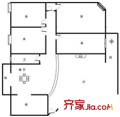 南湖碧園 4室 戶型圖