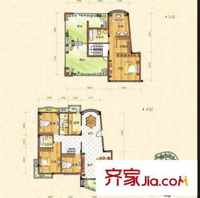 塞納維拉花園戶型圖E3樓中樓0106 5室2廳3衛(wèi)1廚