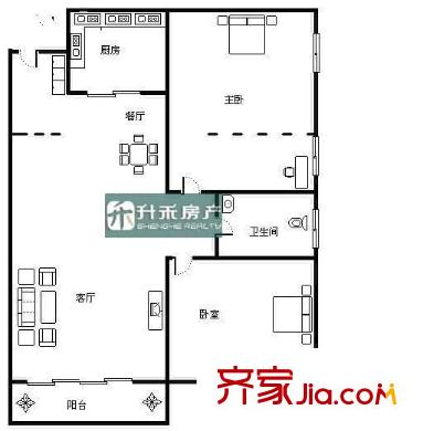 瀚林華府 2室 戶型圖