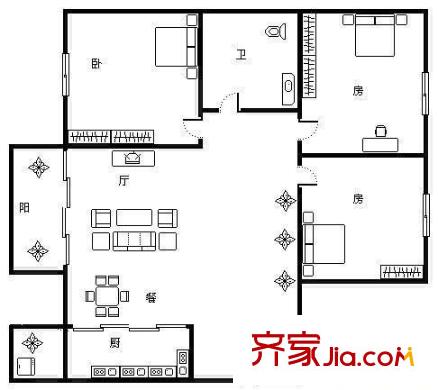 瀚林華府 3室 戶型圖