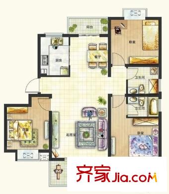 金碧花園 3室 戶型圖