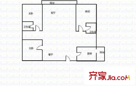 瀚林雅筑 3室 戶型圖