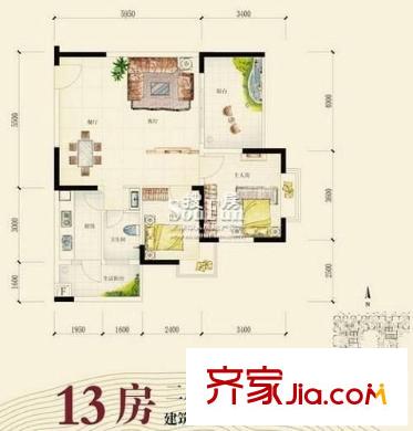 德瑞花園 2室 戶型圖