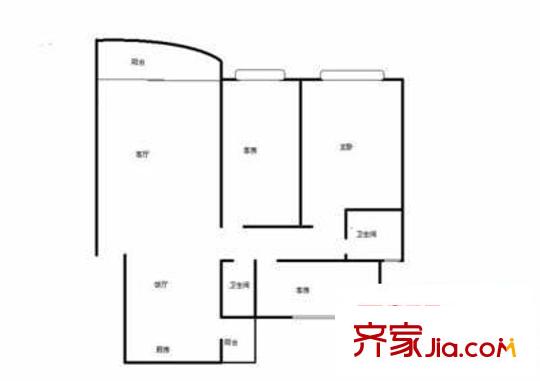 同和華彩美地 3室 戶型圖