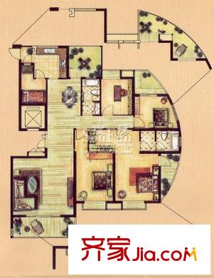 隆源國(guó)際花園戶型圖3#一單元01 3室2廳2衛(wèi)1廚