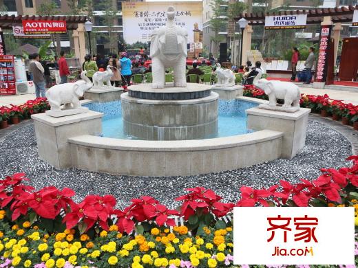 啟美新城中庭廣場噴水池(2013-02-04)