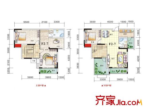啟美新城F棟2-7戶型 3室2廳3衛(wèi)1廚