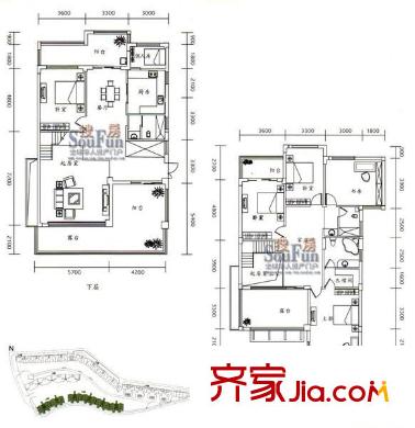 德瑞花園 5室 戶型圖