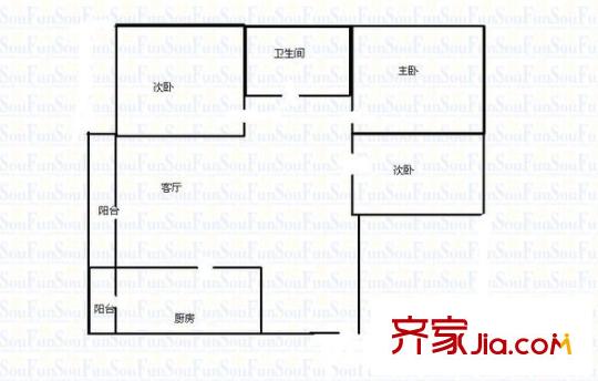 瀚林華府 3室 戶型圖