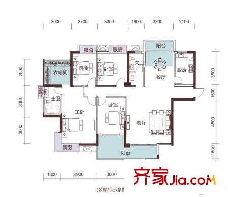恒悅居2#D4戶型 5室2廳2衛(wèi)1廚