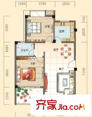 碧園南城故事第五季J4戶(hù)型 2室2廳1衛(wèi)1廚