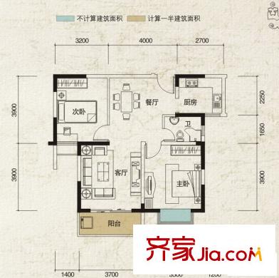 潤(rùn)華?尚城街區(qū)4-6#、16#、19#樓A1戶(hù)型 2室2廳1衛(wèi)1廚