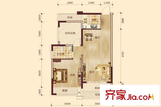 中房新天地3#樓2單元03、05號房 2室2廳1衛(wèi)1廚