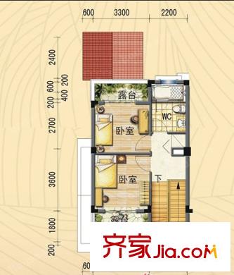 平果碧桂園四層戶型圖 2室1廳1衛(wèi)
