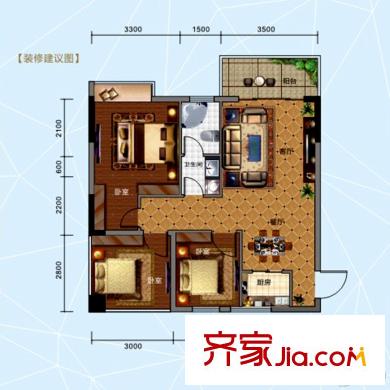 嘉印象01、03戶型 3室2廳1衛(wèi)1廚