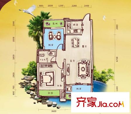 中房新天地5#樓1單元03/05戶型 2室1廳1衛(wèi)1廚