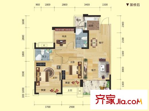 中房新天地6#樓03、05戶型 3室2廳2衛(wèi)1廚