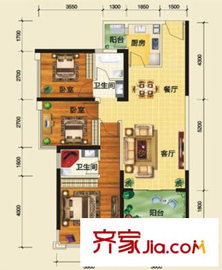和居邕江郡D戶型 3室2廳1廚