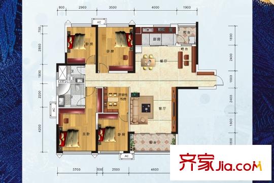 保利愛(ài)琴海I戶型 5室2廳2衛(wèi)1廚