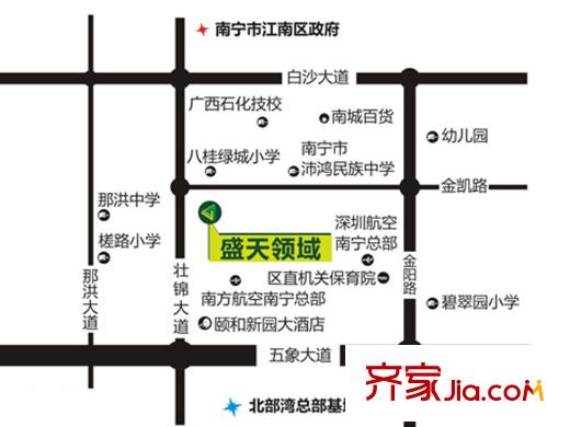 盛天領(lǐng)域交通圖
