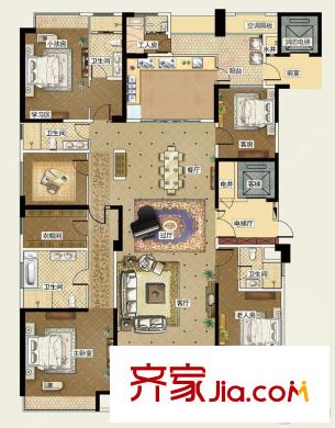 榮和公園尊府33號(hào)樓A戶型 6室2廳5衛(wèi)1廚