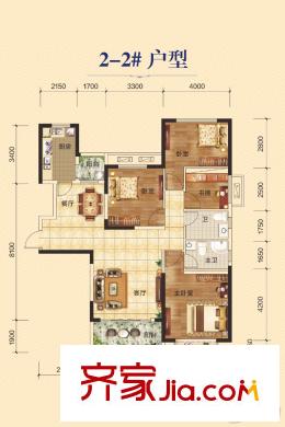 恒大城2-2號(hào)樓戶型 4室2廳2衛(wèi)1廚