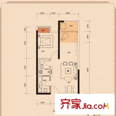 龍光普羅旺斯法式原鄉(xiāng)小鎮(zhèn)精裝SOHO6#01/03戶型 1室1廳1衛(wèi)1廚