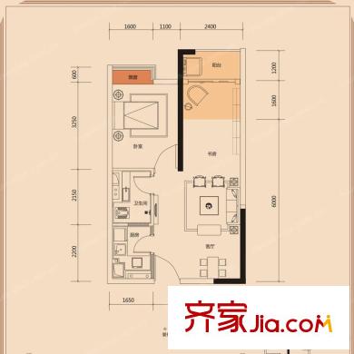 龍光普羅旺斯法式原鄉(xiāng)小鎮(zhèn)精裝SOHO6#10/05/02戶型 1室1廳1衛(wèi)1廚