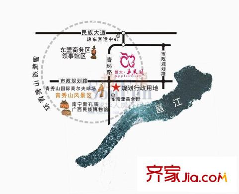 恒大蘋果園交通圖
