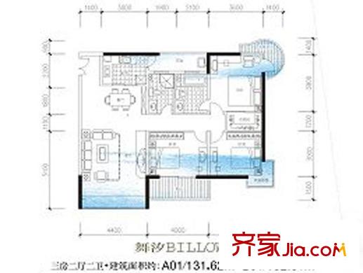 水岸都市舞汐A01/B01 3室2廳2衛(wèi)1廚
