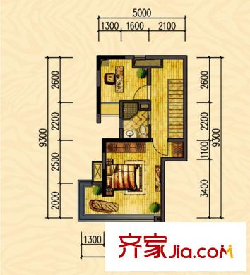 融晟公園大地A12#樓2單元02戶型 1室1廳1衛(wèi)1廚