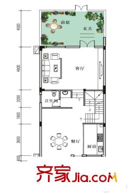 銘德樸墅15-21#F戶型1層 7室2廳6衛(wèi)1廚