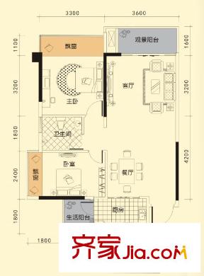 江宇世紀(jì)城1#1單元05、2單元05、06戶(hù)型（標(biāo)準(zhǔn)層） 2室2廳1衛(wèi)1廚