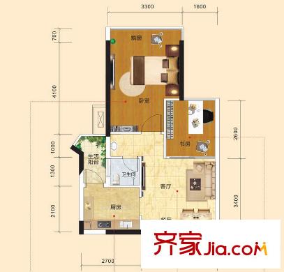 江宇世紀(jì)城9號(hào)樓07/08戶(hù)型 2室2廳1衛(wèi)1廚