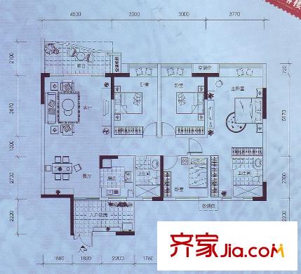 藍山上城13號樓5-10層05戶型4室2廳2衛(wèi)135.69平方米 4室2廳2衛(wèi)1廚