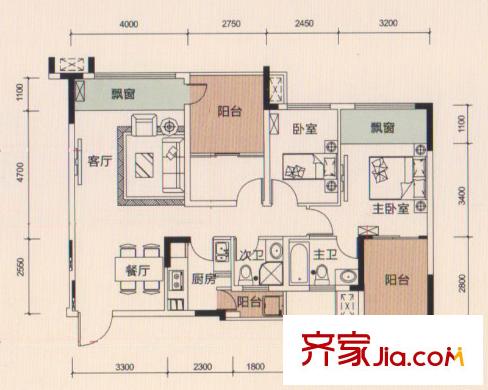榮和大地二期13#、19#、22#樓A2戶型 2室2廳2衛(wèi)1廚