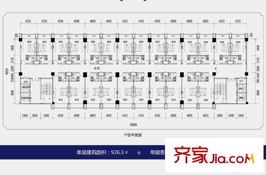 瑩瑞大廈單層戶型圖 1室1廳1衛(wèi)1廚