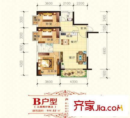 海源水產(chǎn)小區(qū)B0201-B2801戶型 3室2廳2衛(wèi)1廚