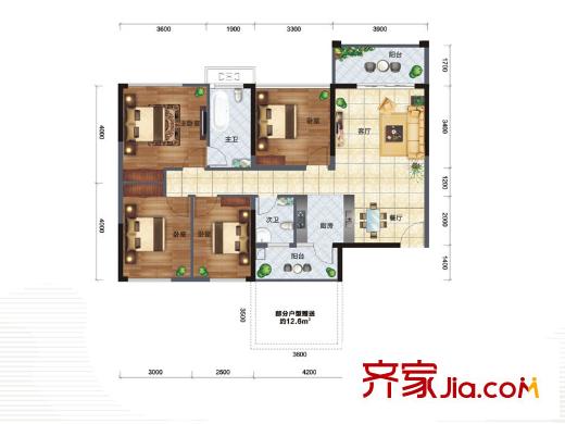 江悅藍(lán)灣J1/J2戶型 3室2廳2衛(wèi)1廚