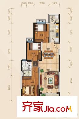 南寧恒大名都1#05戶型 3室2廳1衛(wèi)1廚