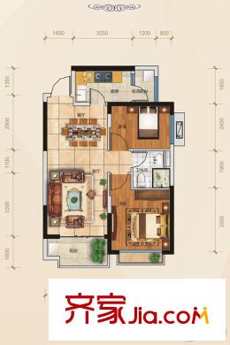 南寧恒大名都6#樓02、03戶型 2室2廳1衛(wèi)1廚