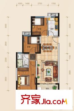南寧恒大名都2#05戶型 3室2廳1衛(wèi)1廚