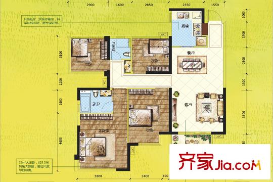榮和千千樹二期15#樓03/05戶型 4室2廳2衛(wèi)1廚