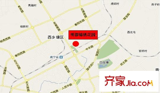 明都錦繡花園區(qū)位圖