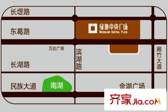 綠地中央廣場區(qū)位圖