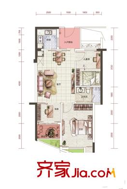 騁望麓濤townhouseC棟02、07戶型 2室2廳1衛(wèi)1廚