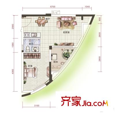 騁望麓濤townhouseE棟01、08、09、14戶型 2室2廳1衛(wèi)1廚